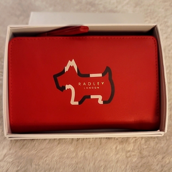 RADLEY LONDON Handbags - Radley London - Shadow Stripe Red Leather Medium Bifold Wallet - NWT